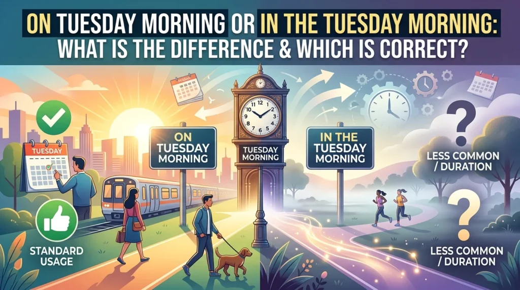 On Tuesday Morning Or In The Tuesday Morning